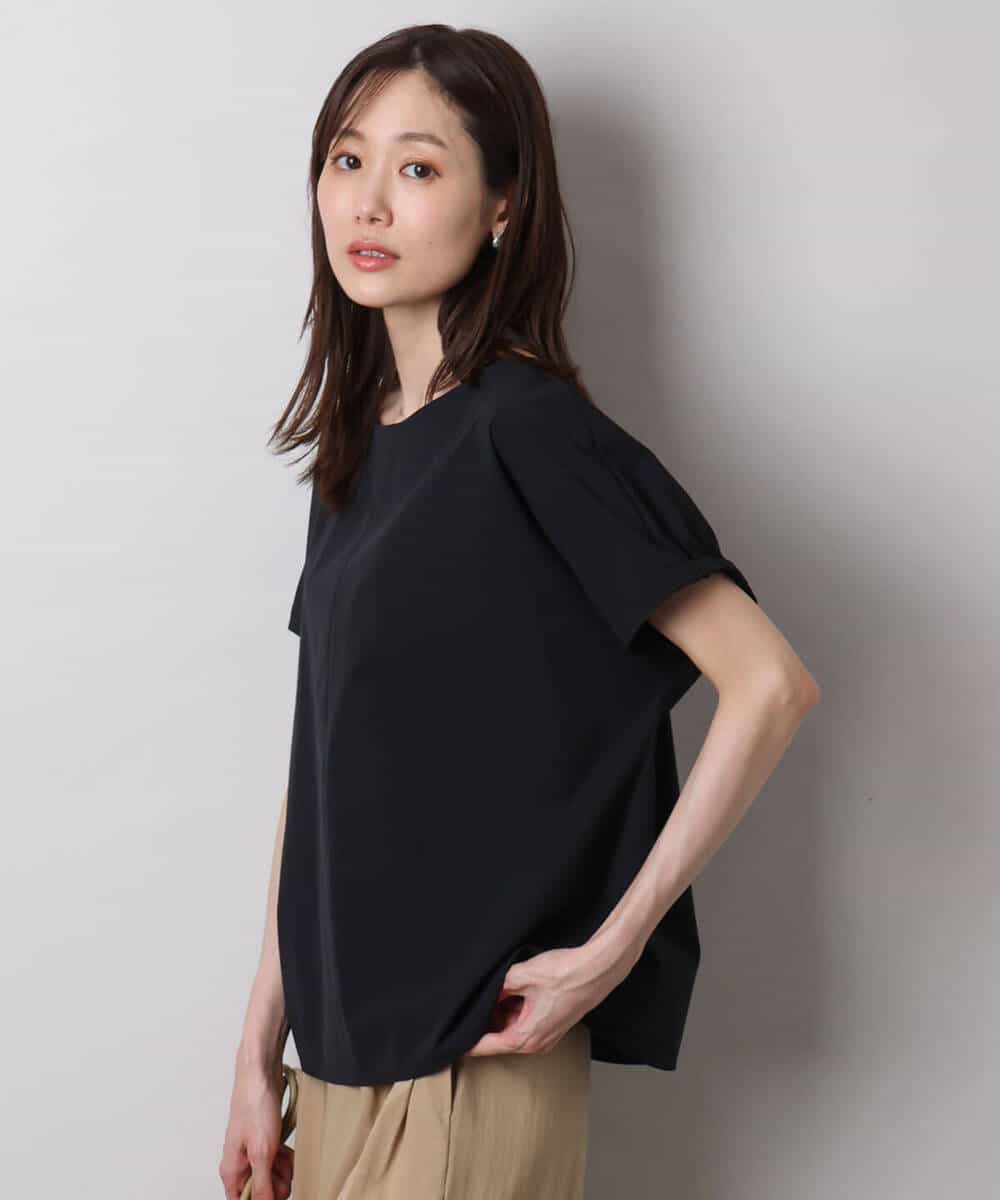 FKBHA61140 MK MICHEL KLEIN(MK ミッシェルクラン) ボートネックブラウス/撥水/UVカット/接触冷感/洗える ライトグレー