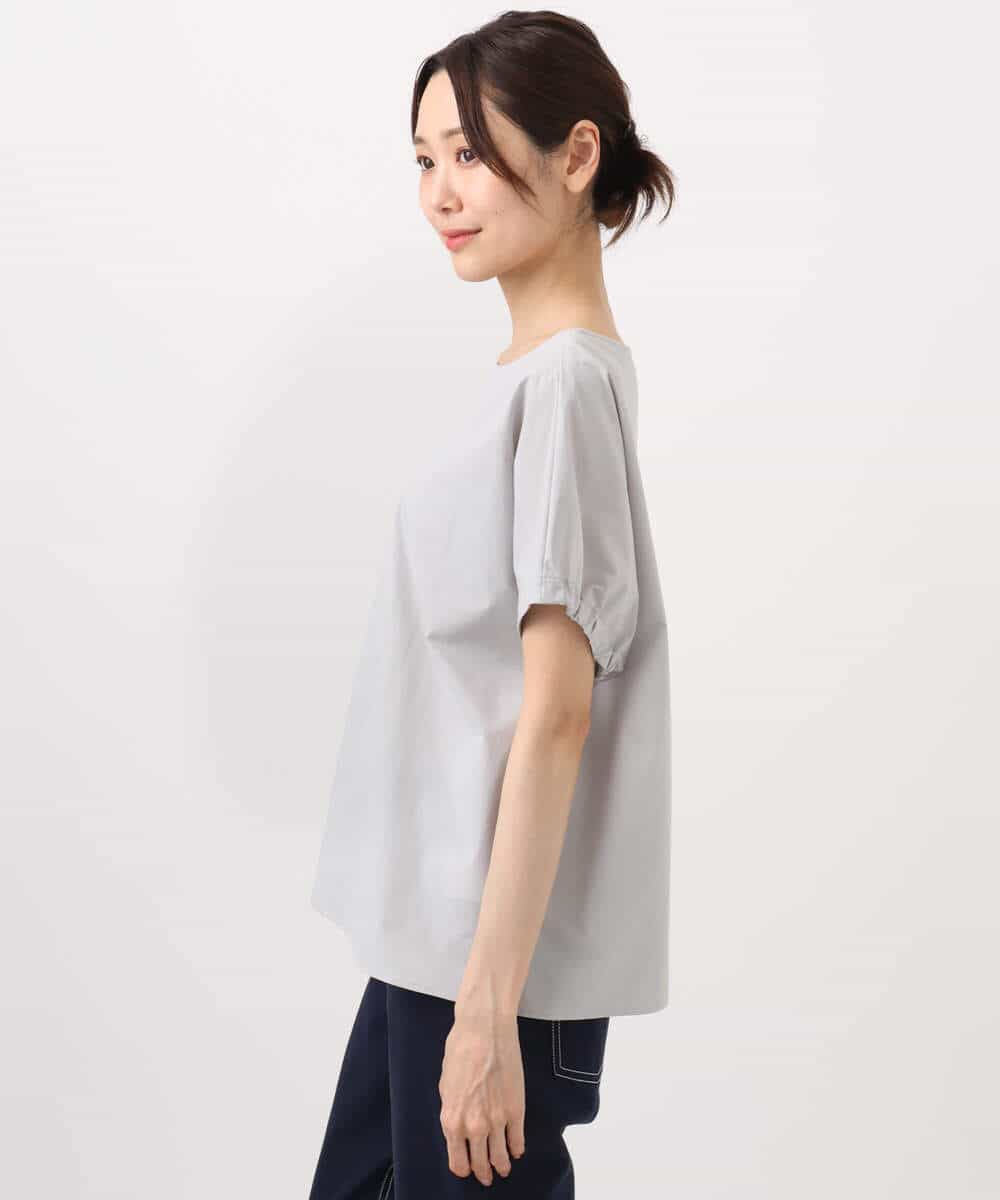 FKBHA61140 MK MICHEL KLEIN(MK ミッシェルクラン) ボートネックブラウス/撥水/UVカット/接触冷感/洗える ライトグレー