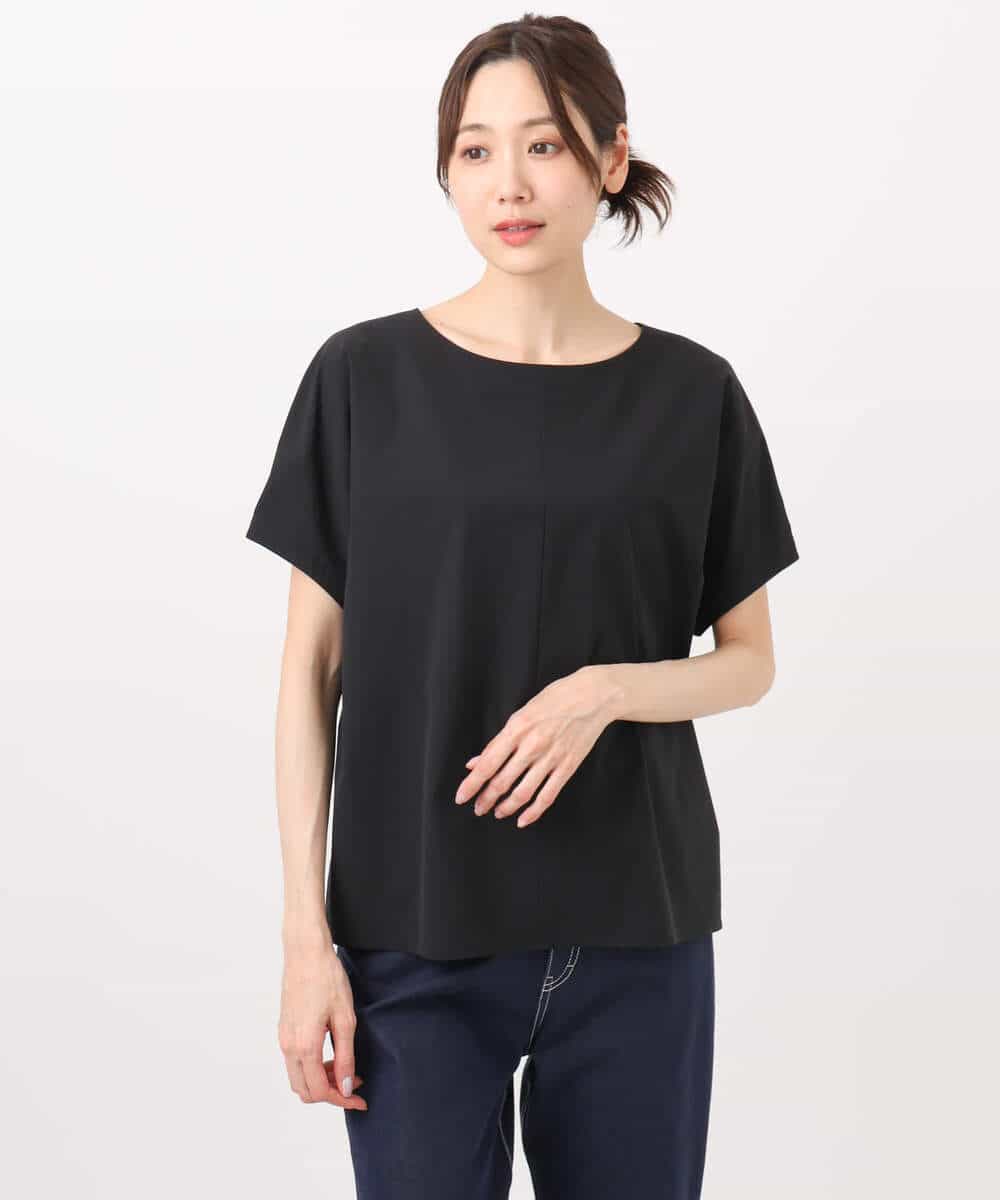 FKBHA61140 MK MICHEL KLEIN(MK ミッシェルクラン) ボートネックブラウス/撥水/UVカット/接触冷感/洗える ライトグレー