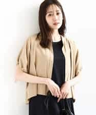 FKBHA62120 MK MICHEL KLEIN(MK ミッシェルクラン) スキッパーデザインブラウス/UVカット/接触冷感/洗える ベージュ