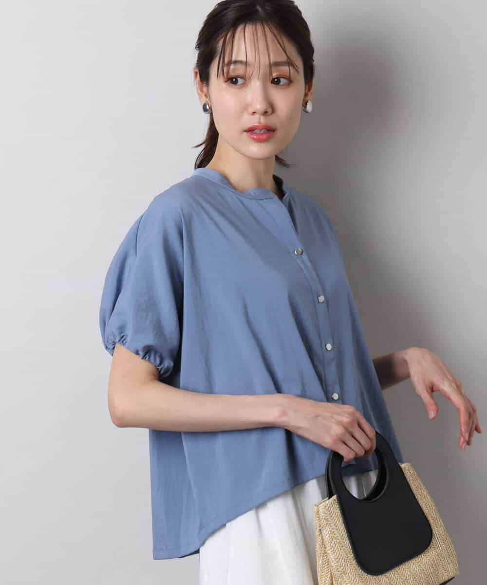 FKBHA62120 MK MICHEL KLEIN(MK ミッシェルクラン) スキッパーデザインブラウス/UVカット/接触冷感/洗える ベージュ