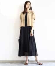 FKBHA62120 MK MICHEL KLEIN(MK ミッシェルクラン) スキッパーデザインブラウス/UVカット/接触冷感/洗える ベージュ