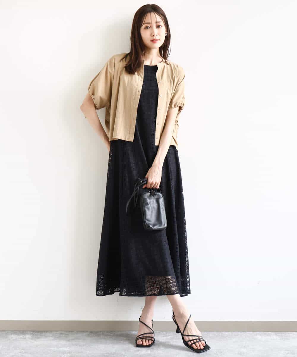 FKBHA62120 MK MICHEL KLEIN(MK ミッシェルクラン) スキッパーデザインブラウス/UVカット/接触冷感/洗える ベージュ