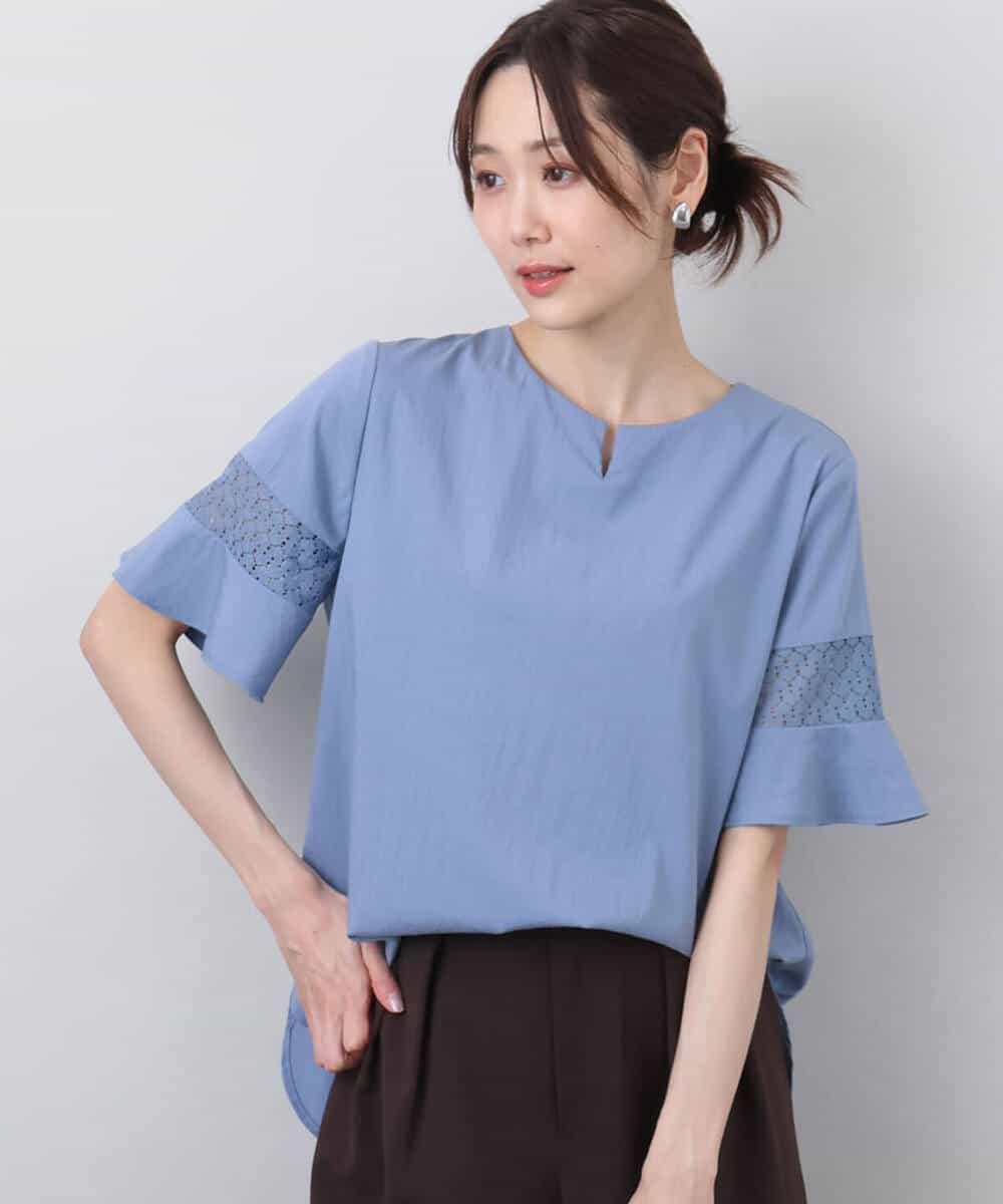 FKBHA63140 MK MICHEL KLEIN(MK ミッシェルクラン) フレアースリーブブラウス/UVカット/接触冷感/洗える ベージュ