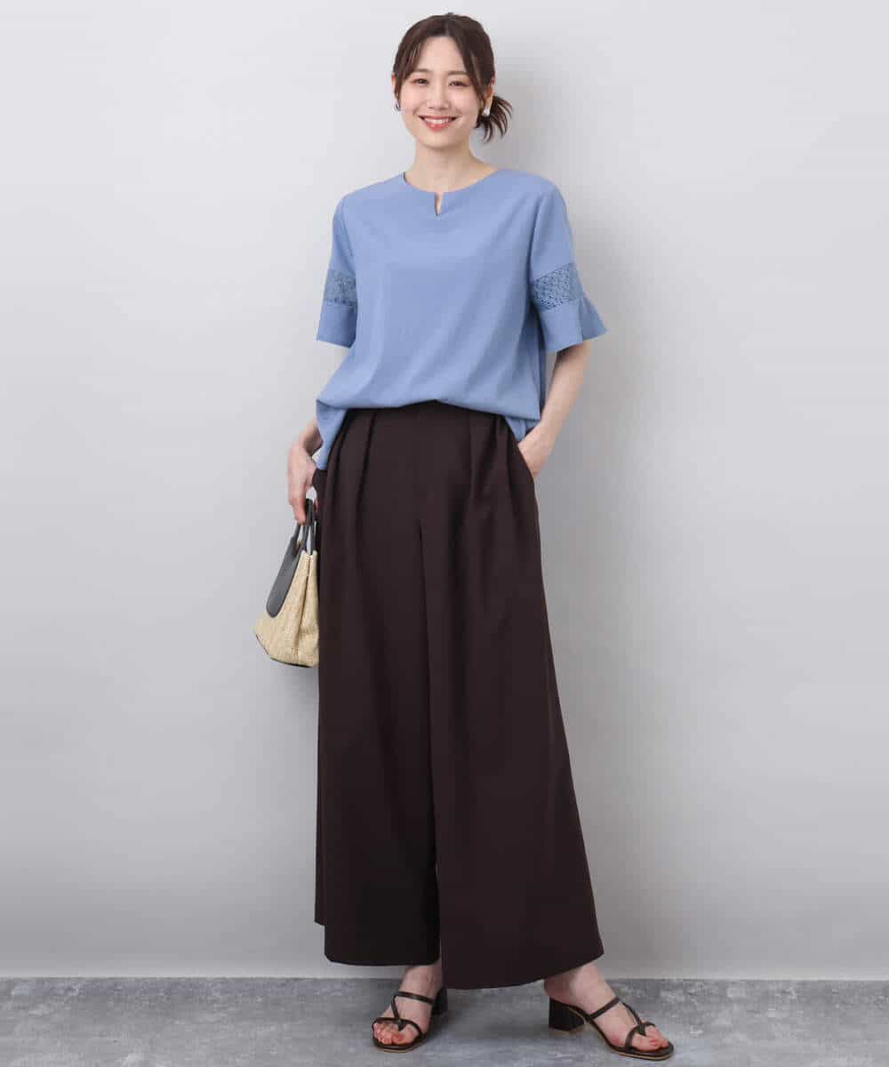 FKBHA63140 MK MICHEL KLEIN(MK ミッシェルクラン) フレアースリーブブラウス/UVカット/接触冷感/洗える ベージュ