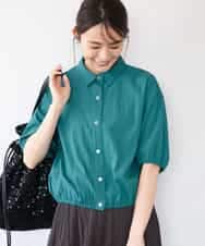 FKBHD60140 MK MICHEL KLEIN(MK ミッシェルクラン) [接触冷感/洗える]クロップド丈シャツ グリーン