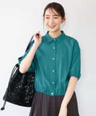 FKBHD60140 MK MICHEL KLEIN(MK ミッシェルクラン) [接触冷感/洗える]クロップド丈シャツ ベージュ