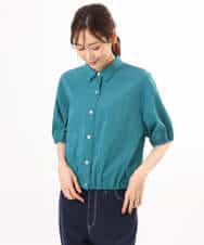 FKBHD60140 MK MICHEL KLEIN(MK ミッシェルクラン) [接触冷感/洗える]クロップド丈シャツ ベージュ