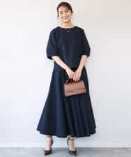 FKBHD64150 MK MICHEL KLEIN(MK ミッシェルクラン) [撥水/UVカット/洗える]ランタンスリーブブラウス ネイビー