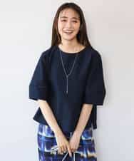 FKBHD64150 MK MICHEL KLEIN(MK ミッシェルクラン) [撥水/UVカット/洗える]ランタンスリーブブラウス ネイビー