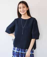 FKBHD64150 MK MICHEL KLEIN(MK ミッシェルクラン) [撥水/UVカット/洗える]ランタンスリーブブラウス ネイビー