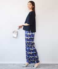 FKBHD64150 MK MICHEL KLEIN(MK ミッシェルクラン) [撥水/UVカット/洗える]ランタンスリーブブラウス ネイビー