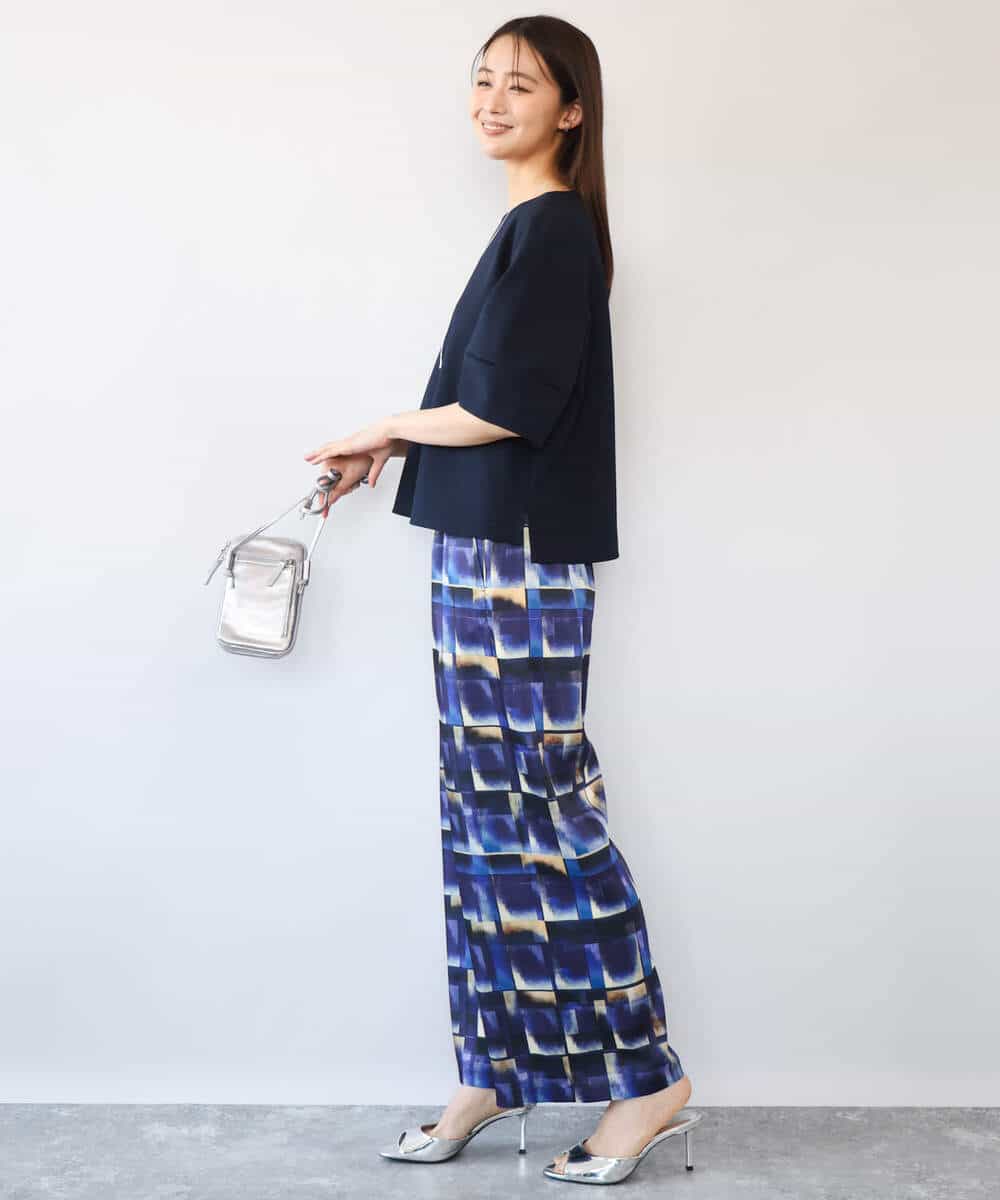 FKBHD64150 MK MICHEL KLEIN(MK ミッシェルクラン) [撥水/UVカット/洗える]ランタンスリーブブラウス ネイビー