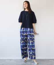 FKBHD64150 MK MICHEL KLEIN(MK ミッシェルクラン) [撥水/UVカット/洗える]ランタンスリーブブラウス ネイビー