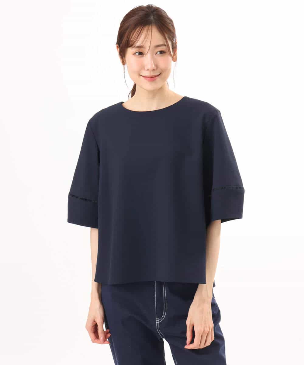 FKBHD64150 MK MICHEL KLEIN(MK ミッシェルクラン) [撥水/UVカット/洗える]ランタンスリーブブラウス ネイビー