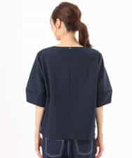 FKBHD64150 MK MICHEL KLEIN(MK ミッシェルクラン) [撥水/UVカット/洗える]ランタンスリーブブラウス ネイビー