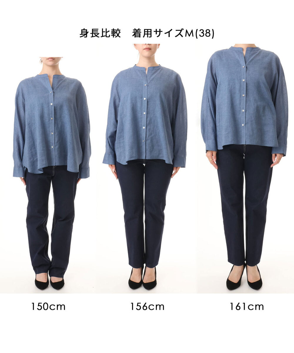 FKBHD65160 MK MICHEL KLEIN(MK ミッシェルクラン) [接触冷感/通気性/洗える]ラミーリネン混シャツブラウス ラベンダー