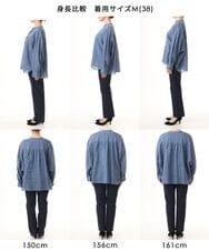 FKBHD65160 MK MICHEL KLEIN(MK ミッシェルクラン) [接触冷感/通気性/洗える]ラミーリネン混シャツブラウス ラベンダー