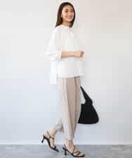 FKBHD65160 MK MICHEL KLEIN(MK ミッシェルクラン) [接触冷感/通気性/洗える]ラミーリネン混シャツブラウス ラベンダー