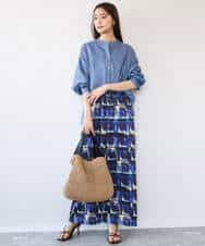 FKBHD65160 MK MICHEL KLEIN(MK ミッシェルクラン) [接触冷感/通気性/洗える]ラミーリネン混シャツブラウス ラベンダー