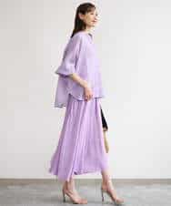 FKBHD65160 MK MICHEL KLEIN(MK ミッシェルクラン) [接触冷感/通気性/洗える]ラミーリネン混シャツブラウス ラベンダー