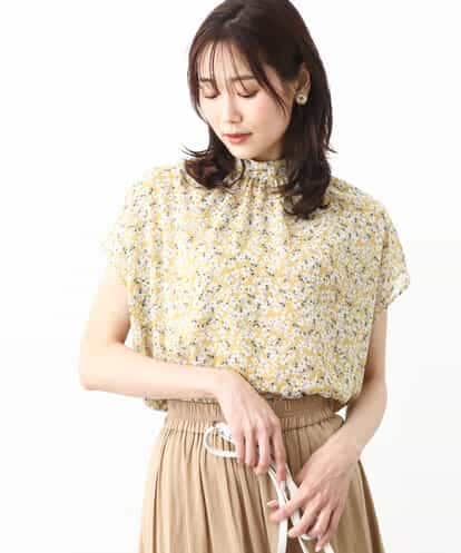 FKBHV01130  小花柄シフォンブラウス/2way/洗える