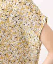 FKBHV01130 MK MICHEL KLEIN(MK ミッシェルクラン) 小花柄シフォンブラウス/2way/洗える イエロー