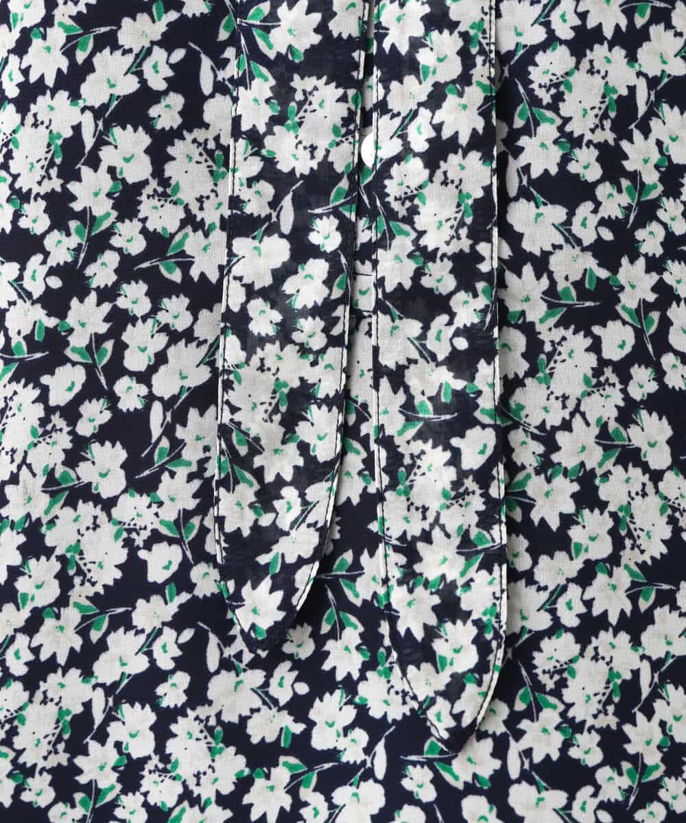 FKBHV01130 MK MICHEL KLEIN(MK ミッシェルクラン) 小花柄シフォンブラウス/2way/洗える イエロー