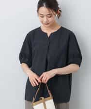 FKBJA70150 MK MICHEL KLEIN(MK ミッシェルクラン) キーネックブラウス/UVカット/接触冷感/洗える ピンク