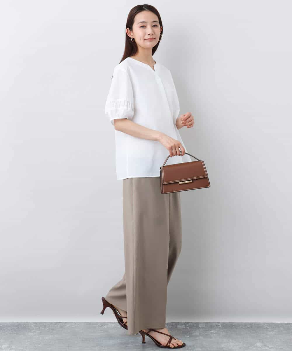 FKBJA70150 MK MICHEL KLEIN(MK ミッシェルクラン) キーネックブラウス/UVカット/接触冷感/洗える ピンク
