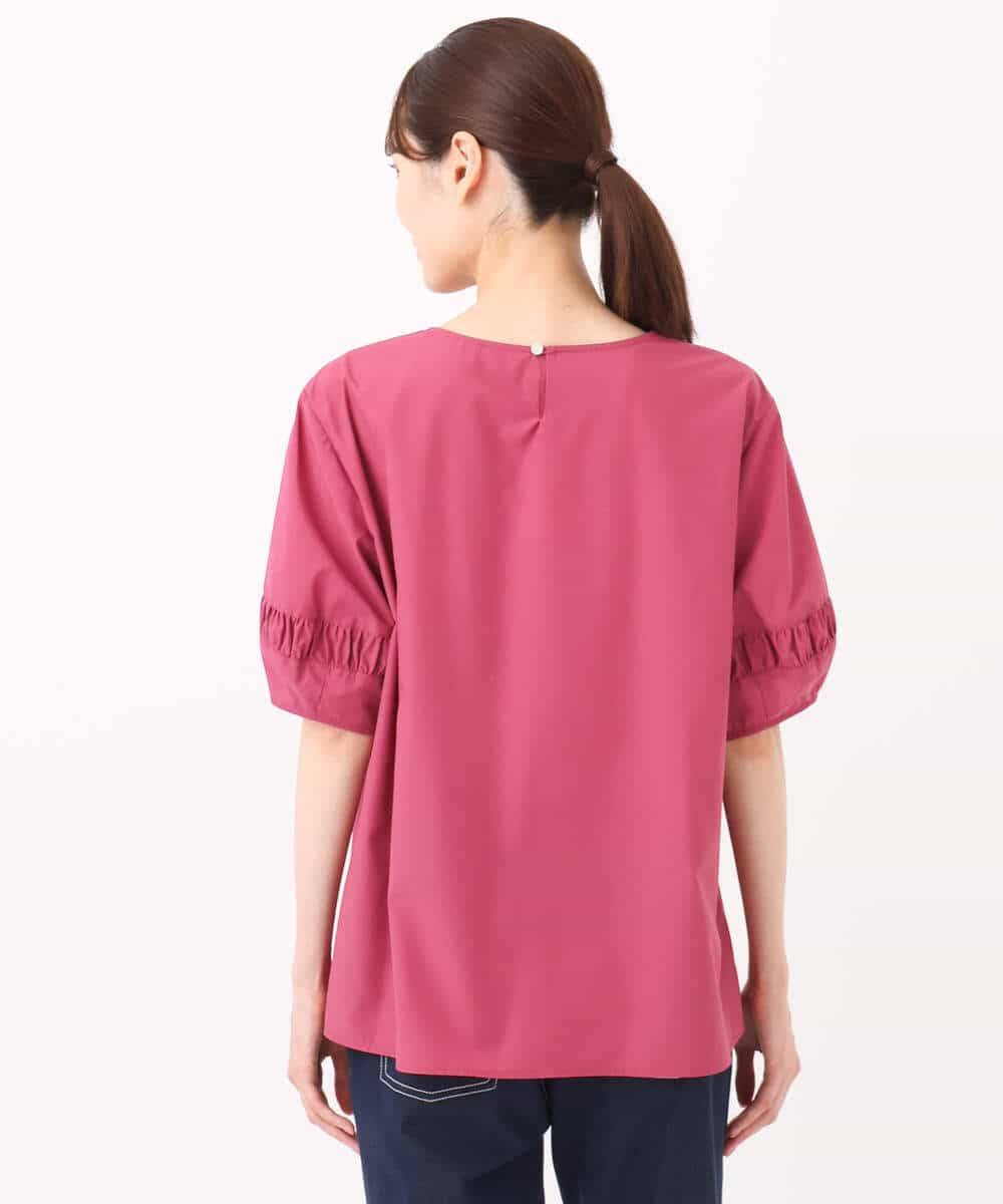 FKBJA70150 MK MICHEL KLEIN(MK ミッシェルクラン) キーネックブラウス/UVカット/接触冷感/洗える ピンク