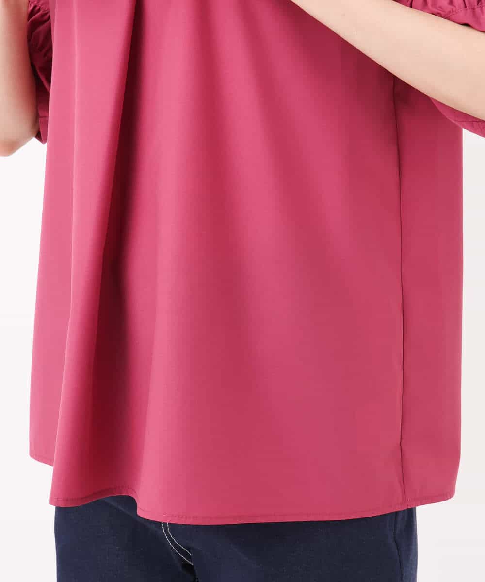 FKBJA70150 MK MICHEL KLEIN(MK ミッシェルクラン) キーネックブラウス/UVカット/接触冷感/洗える ピンク