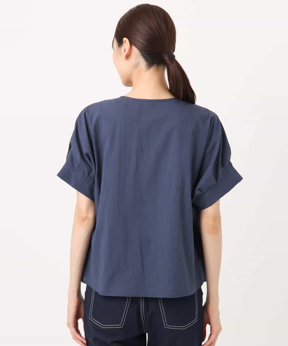 FKBJA87150 MK MICHEL KLEIN(MK ミッシェルクラン) コットンボイルピンタックデザインブラウス/洗える ネイビー