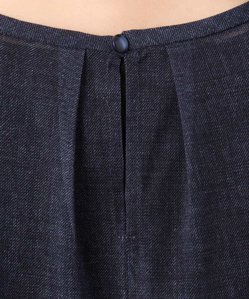 FKBJA88150 MK MICHEL KLEIN(MK ミッシェルクラン) デニム調シアーブラウス/洗える ネイビー