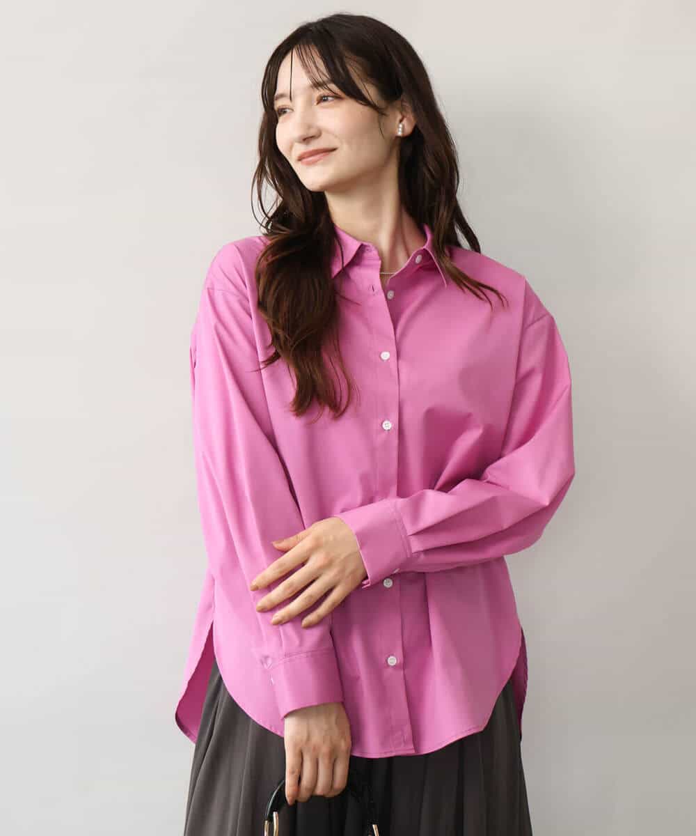 FKBJD27140 MK MICHEL KLEIN(MK ミッシェルクラン) [防シワ/洗える]コットン混ベーシックシャツ（無地） ホワイト