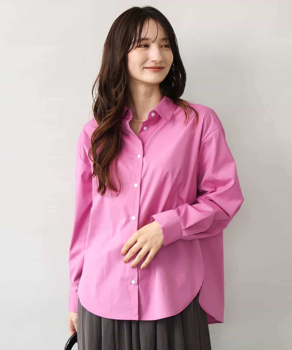 FKBJD27140 MK MICHEL KLEIN(MK ミッシェルクラン) [防シワ/洗える]コットン混ベーシックシャツ（無地） ホワイト