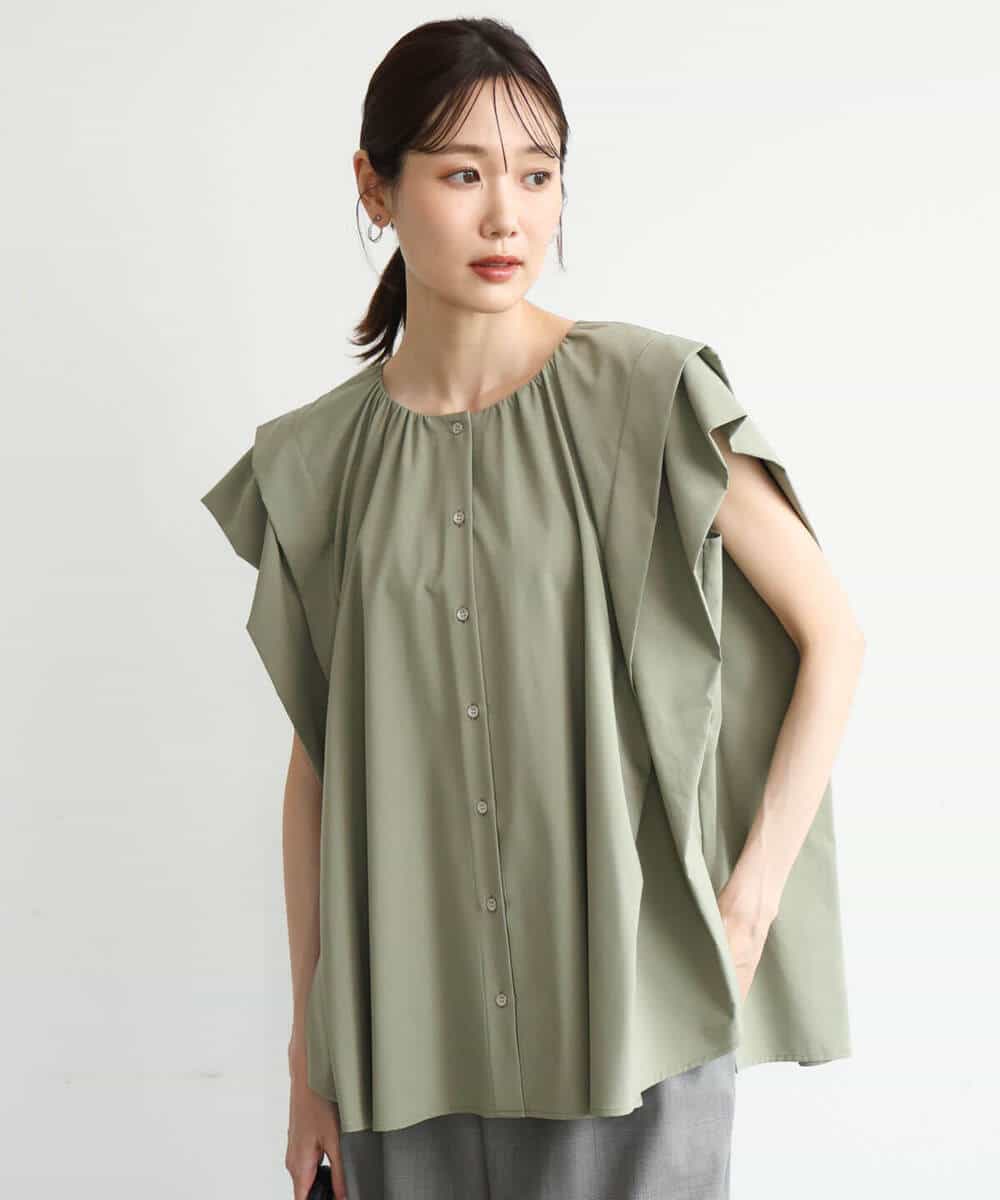 FKBJD32160 MK MICHEL KLEIN(MK ミッシェルクラン) [洗える]ボックスシルエットブラウス ネイビー