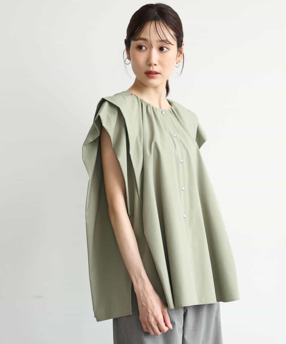 FKBJD32160 MK MICHEL KLEIN(MK ミッシェルクラン) [洗える]ボックスシルエットブラウス ネイビー