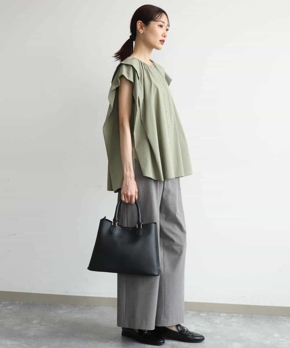 FKBJD32160 MK MICHEL KLEIN(MK ミッシェルクラン) [洗える]ボックスシルエットブラウス ネイビー