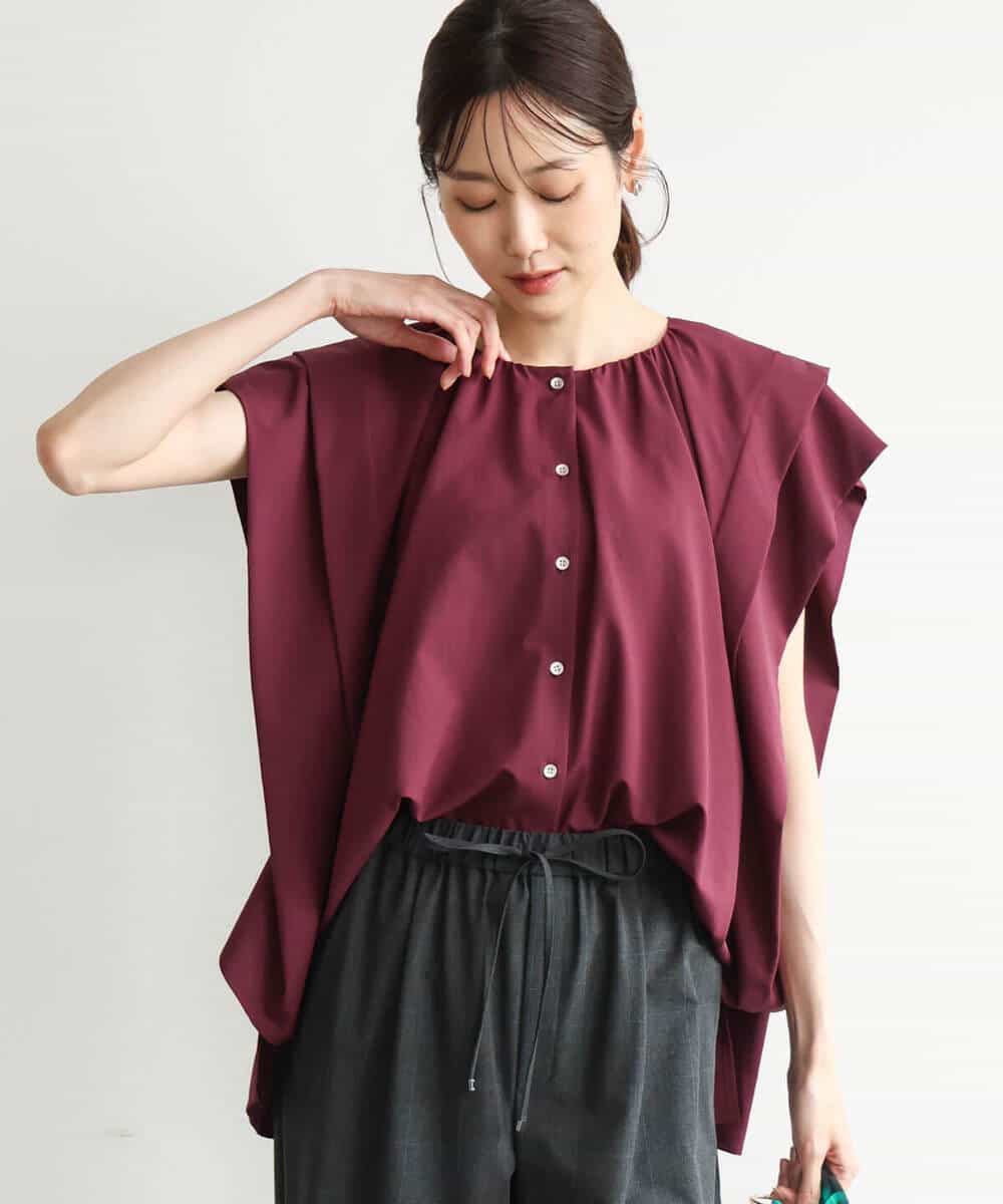 FKBJD32160 MK MICHEL KLEIN(MK ミッシェルクラン) [洗える]ボックスシルエットブラウス ネイビー