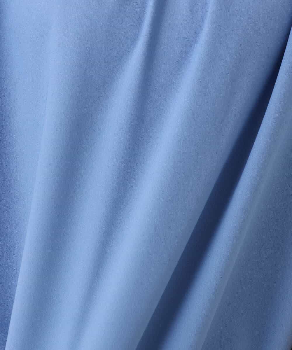 FKBJD36160 MK MICHEL KLEIN(MK ミッシェルクラン) [洗える]レースボウタイ付きスタンドネックブラウス ライトブルー