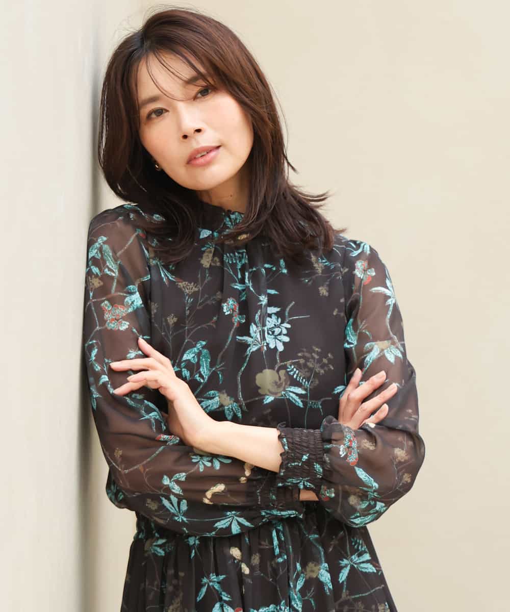 洗える]水彩花柄シフォンブラウス(ブラウス・シャツ) | MK MICHEL 
