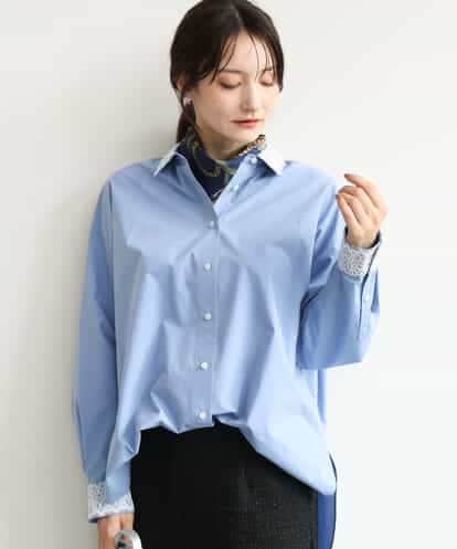 FKBJD44170 MK MICHEL KLEIN [洗える]レースデザインシャツ