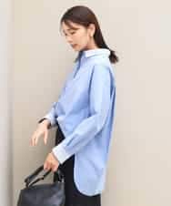 FKBJD44170 MK MICHEL KLEIN(MK ミッシェルクラン) [洗える]レースデザインシャツ ライトブルー