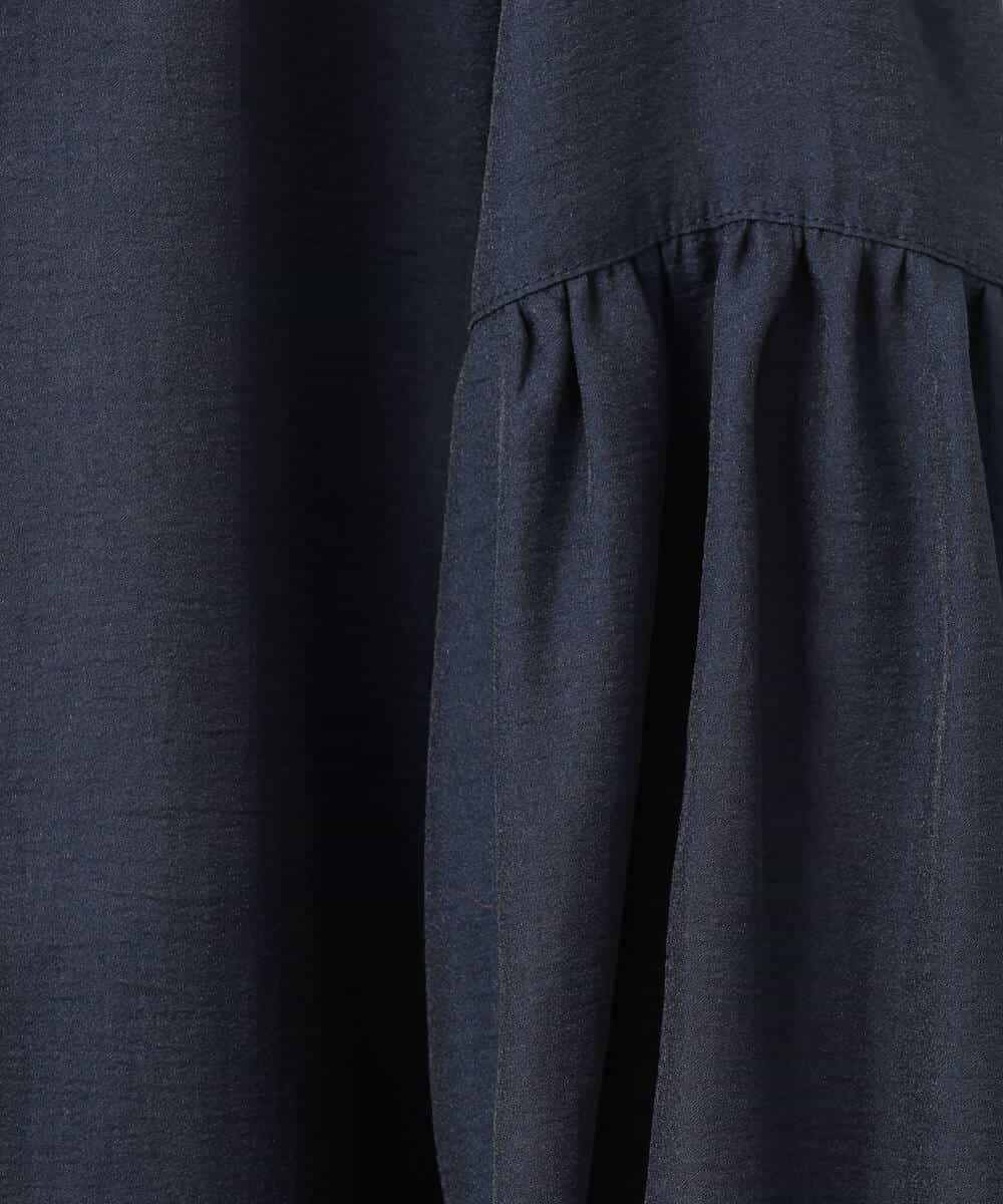 FKBJD45150 MK MICHEL KLEIN(MK ミッシェルクラン) [洗える]ボリュームスリーブサテンブラウス ネイビー