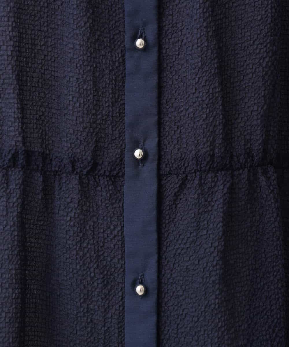 FKBJD72150 MK MICHEL KLEIN(MK ミッシェルクラン) [洗える]シャーリングデザインストレッチブラウス ネイビー
