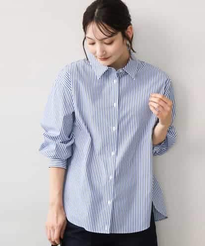 FKBJE27140 MK MICHEL KLEIN [防シワ/洗える]コットン混ベーシックシャツ（ストライプ）