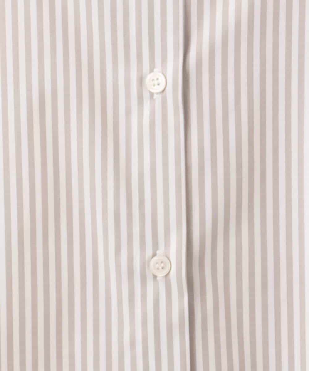 FKBJE27140 MK MICHEL KLEIN(MK ミッシェルクラン) [防シワ/洗える]コットン混ベーシックシャツ（ストライプ） ブルー