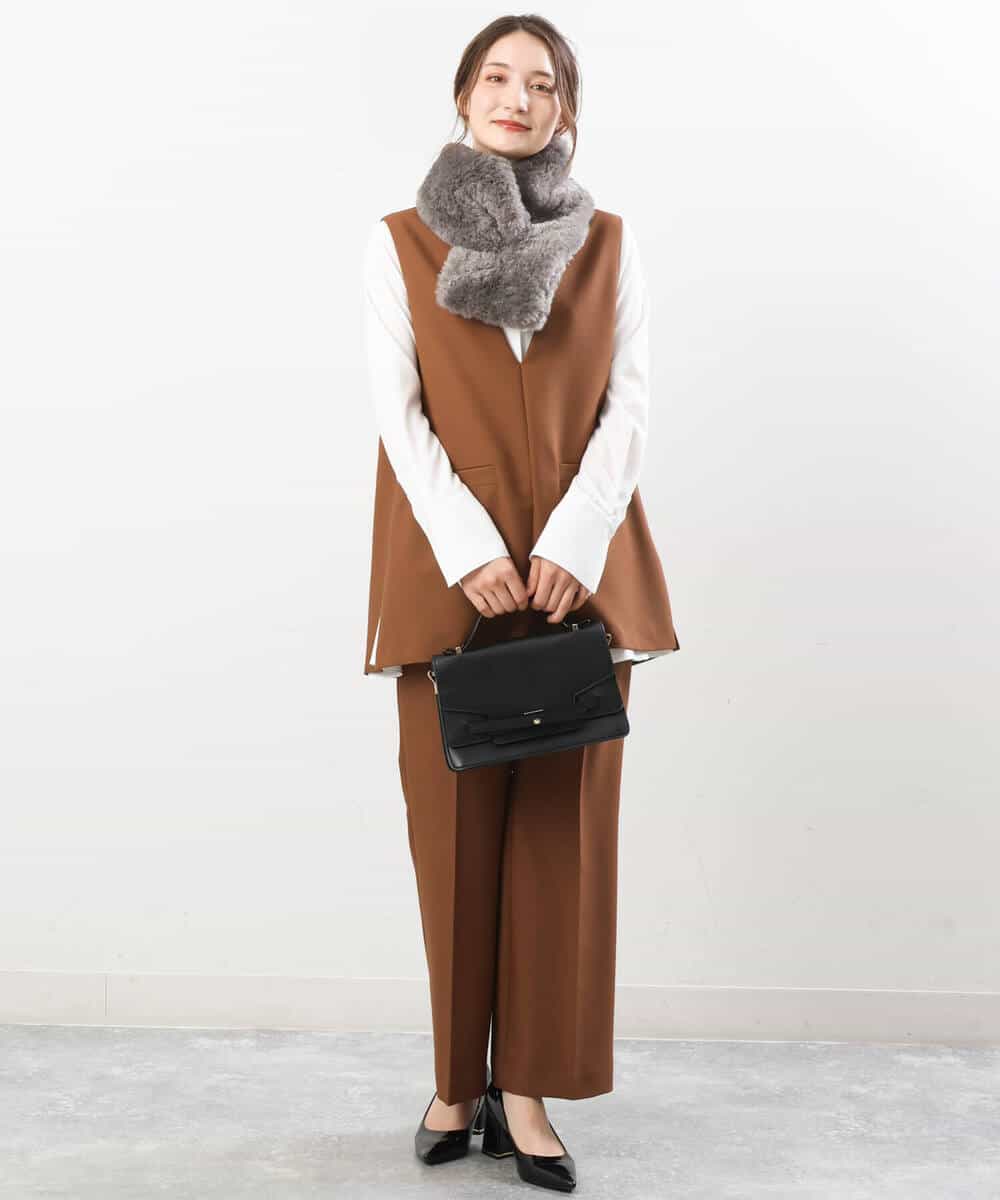 FKBJS26130 MK MICHEL KLEIN(MK ミッシェルクラン) フレアーシルエットシャツブラウス/洗える ライトブルー
