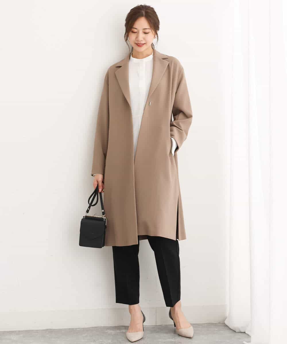 FKBJS26130 MK MICHEL KLEIN(MK ミッシェルクラン) フレアーシルエットシャツブラウス/洗える ライトブルー